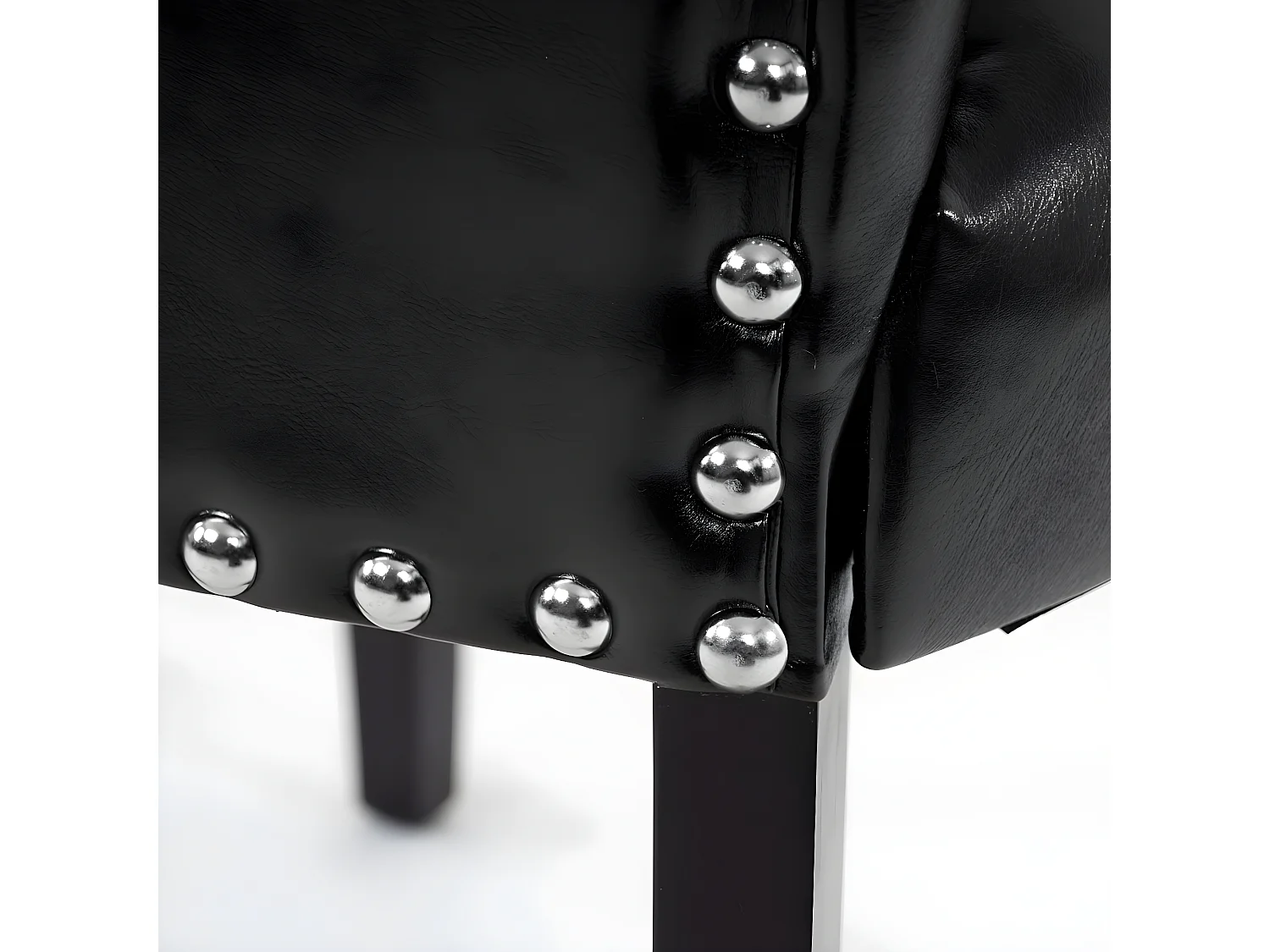 Silla de comedor Edimburgo (juego de 6),  piel sintética, negro, patas oscuras