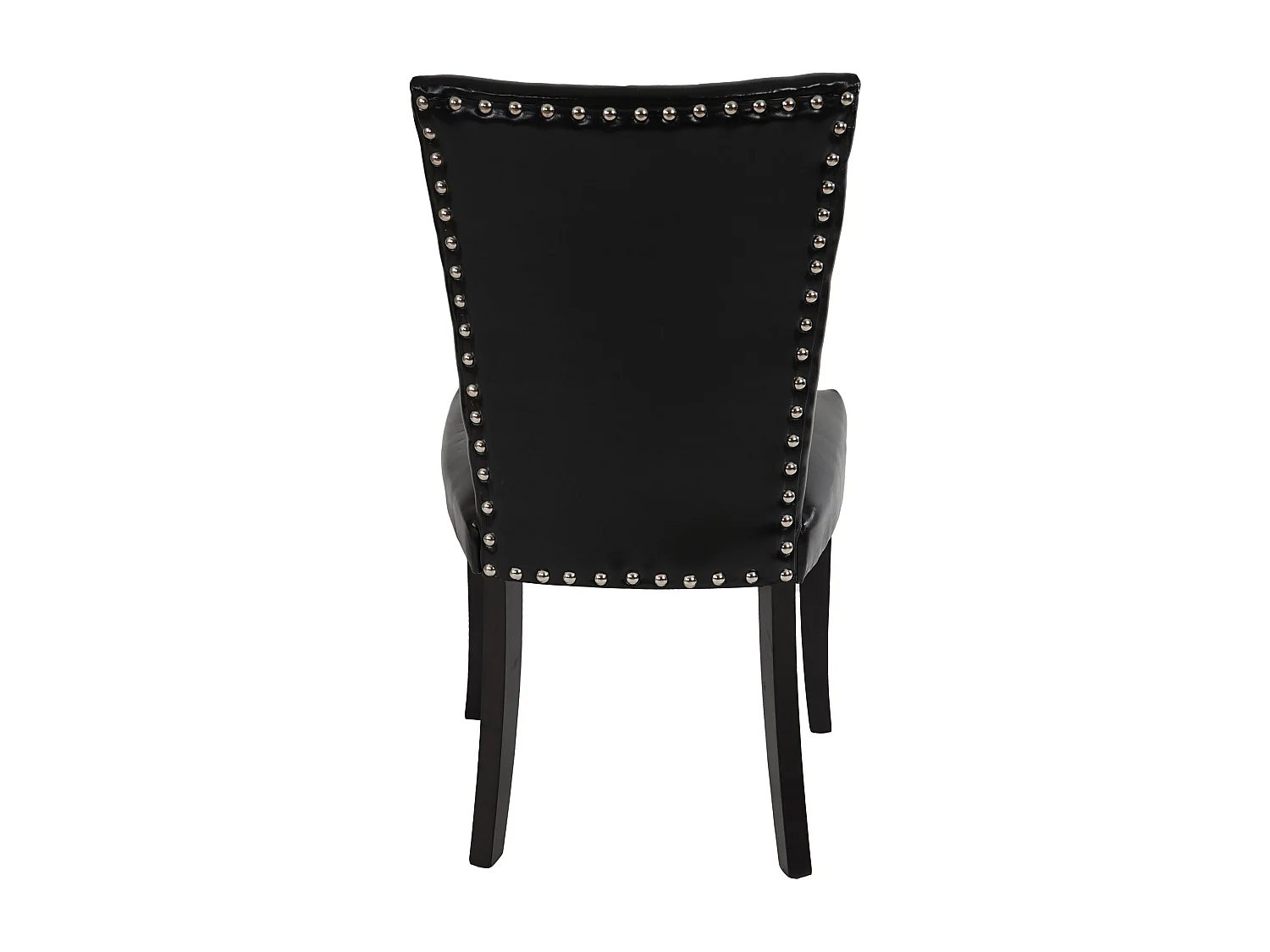 Eetkamerstoel Edinburgh (set van 6),  kunstleer, zwart, donkere poten