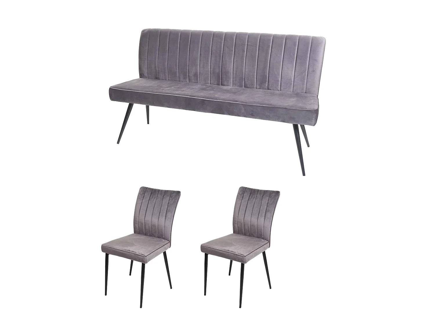 Zestaw do jadalni MCW-K16 (3 elementy),  ciemnoszary