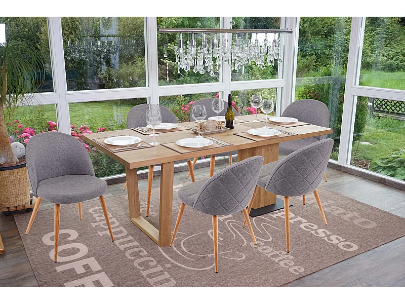 Silla de comedor MCW-D53 (juego de 6),  gris oscuro