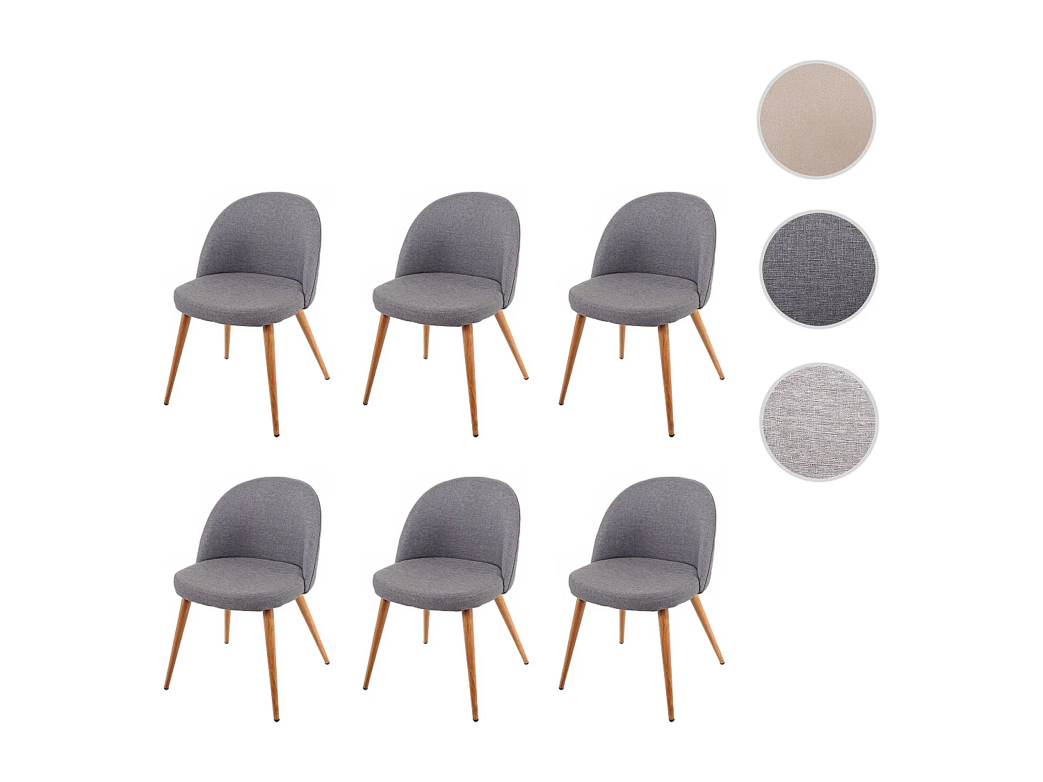 Cadeira de jantar MCW-D53 (conjunto de 6),  cinzento escuro