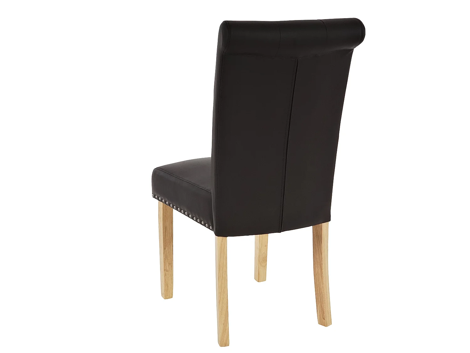 Chaise de salle à manger Chesterfield II (lot de 6),  similicuir brun foncé, pieds clairs