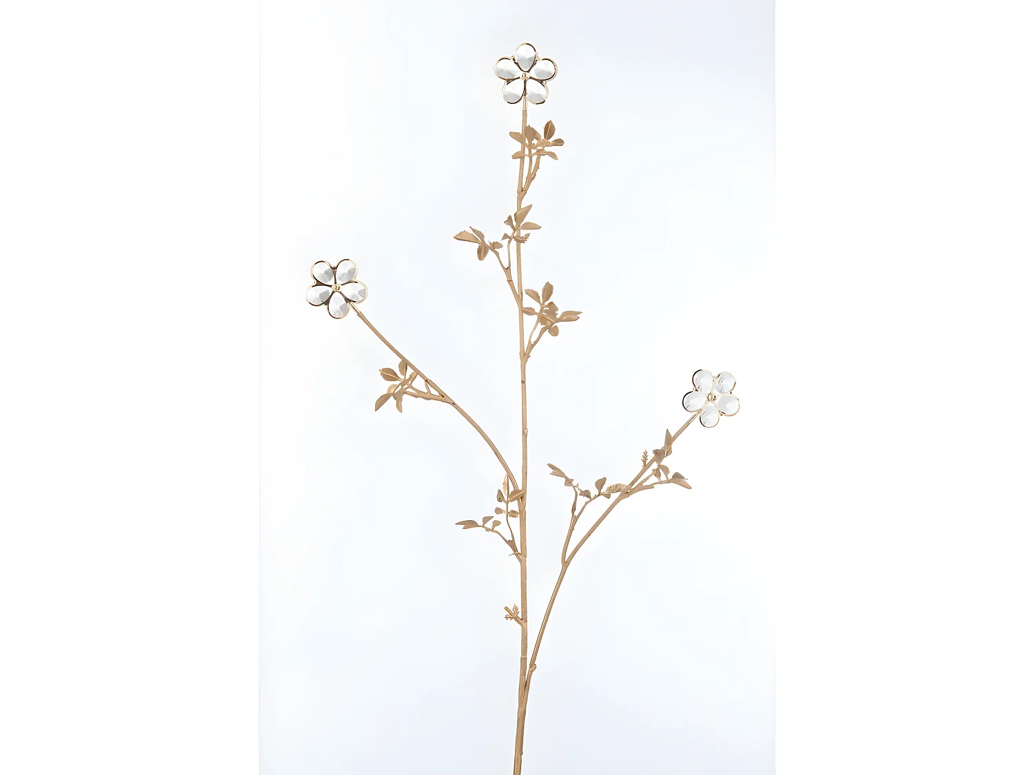 Rama de flores de plástico cristal dorado de 3x10x81 cm