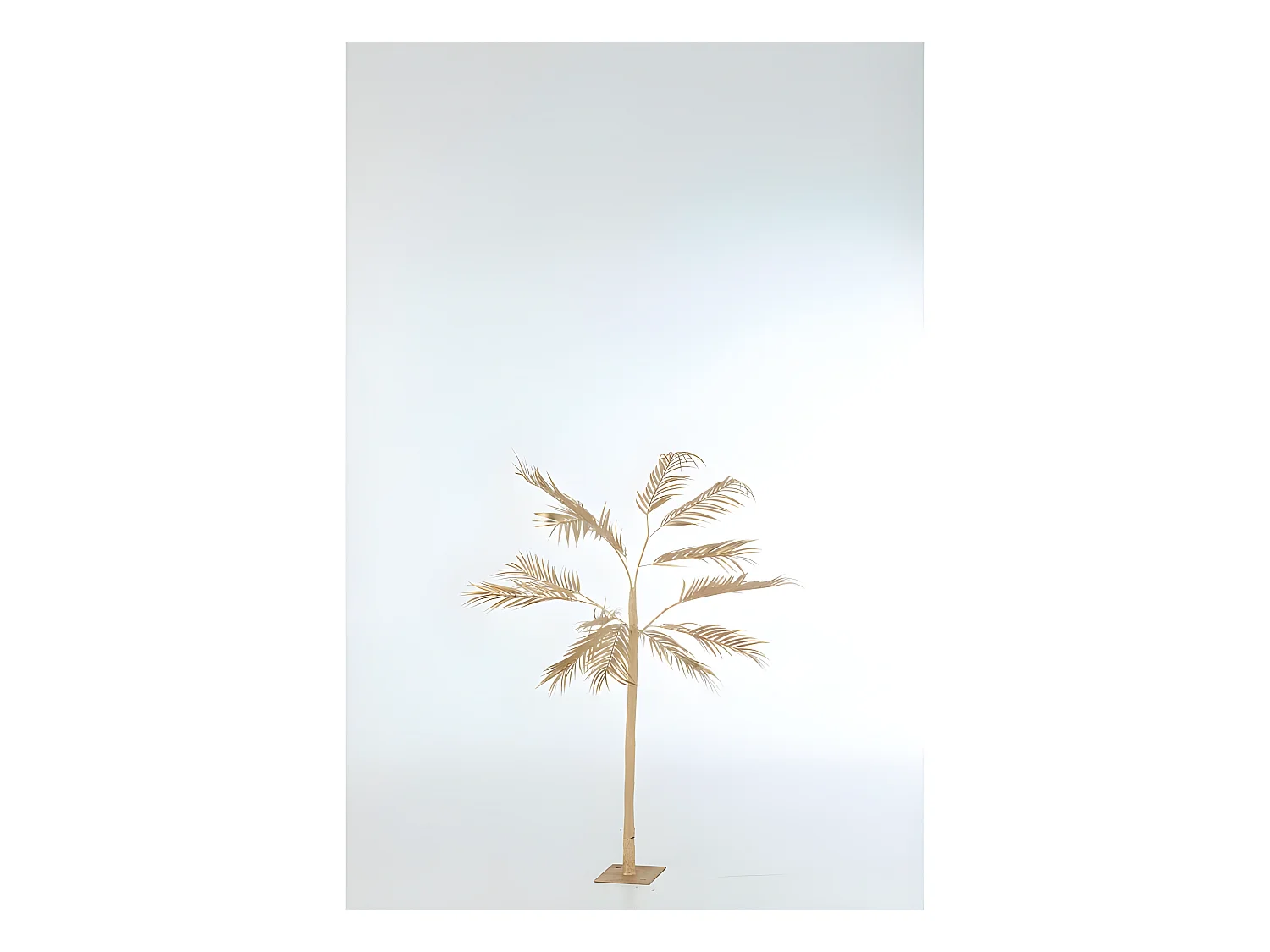 Arbre feuilles de palmier en métal doré 70x70x140 cm