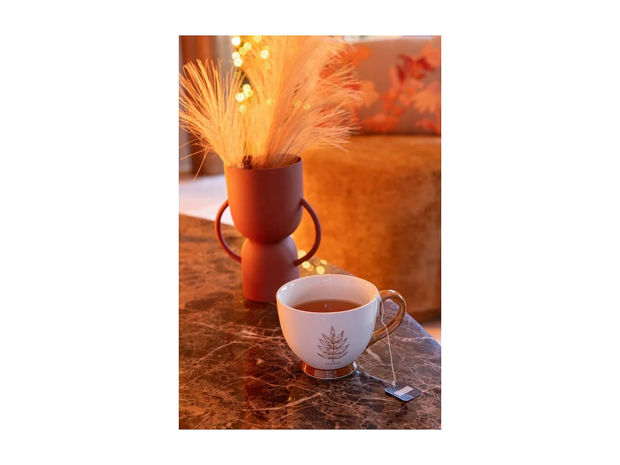 Branche de plumes en plastique orange 13x4x70 cm