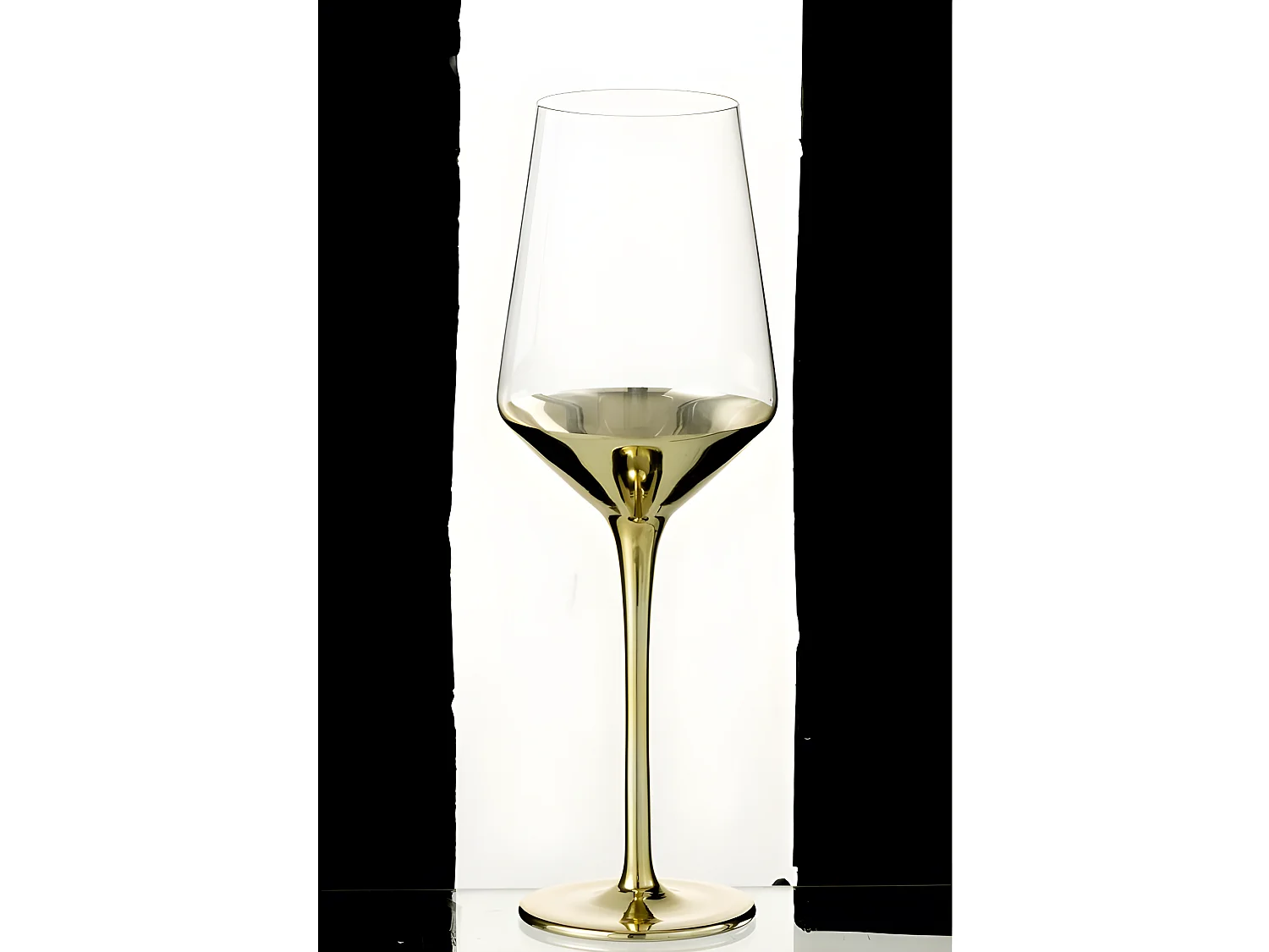 Verre à vin en Verre Or 8,5x8,5x25,5cm