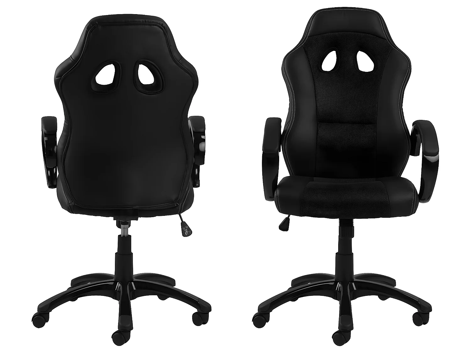 Rice gamestoel PU kunstleer zwart.