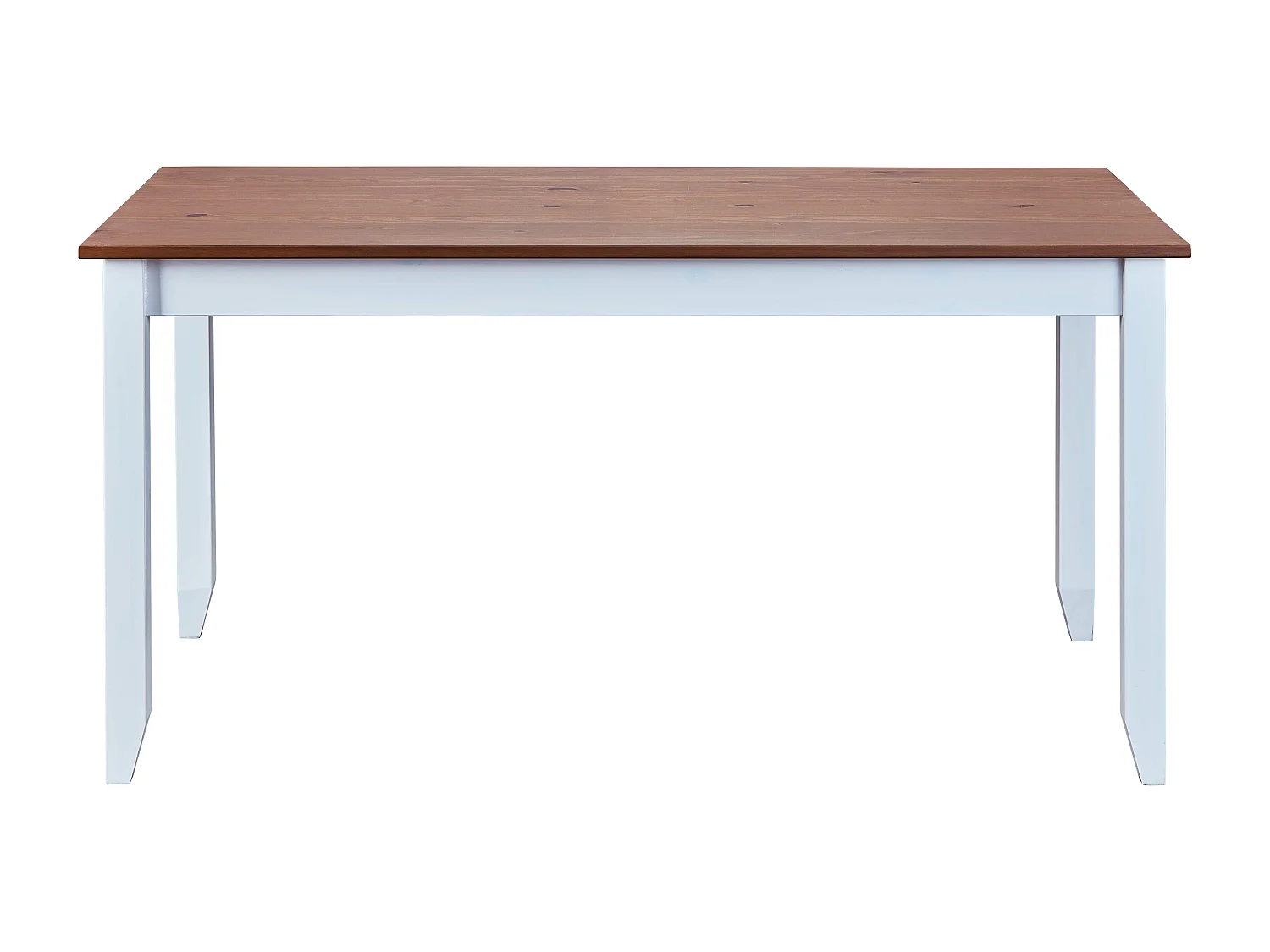 Wright Table de salle à manger, blanc, brun.