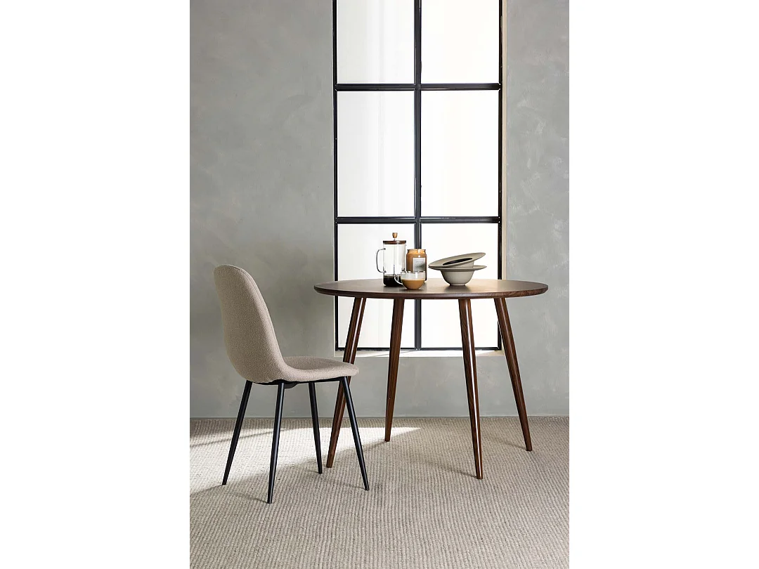 Sanford eetkamertafel Ø100cm bruin.