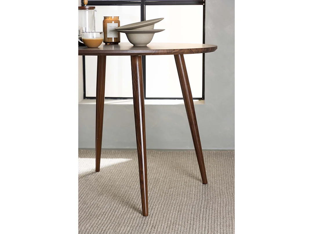 Sanford eetkamertafel Ø100cm bruin.