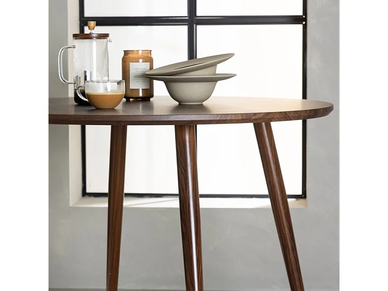 Sanford eetkamertafel Ø100cm bruin.