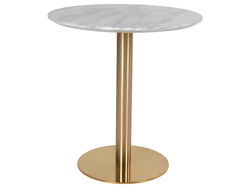 Bojan Esstisch Ø70 cm marmor look, messingfarbene Beine.
