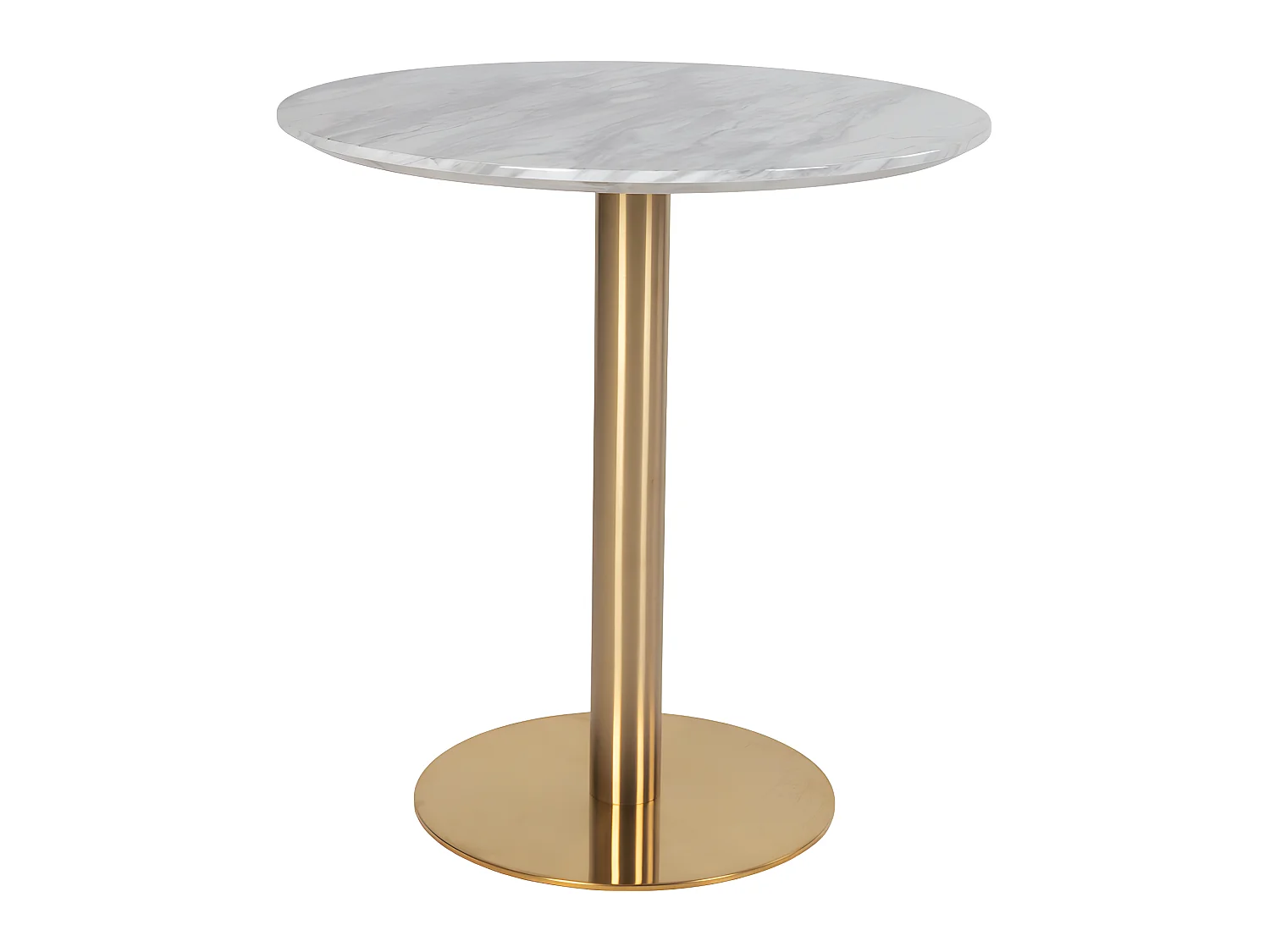 Bojan eetkamertafel Ø70 cm marmer look, messing look poten.