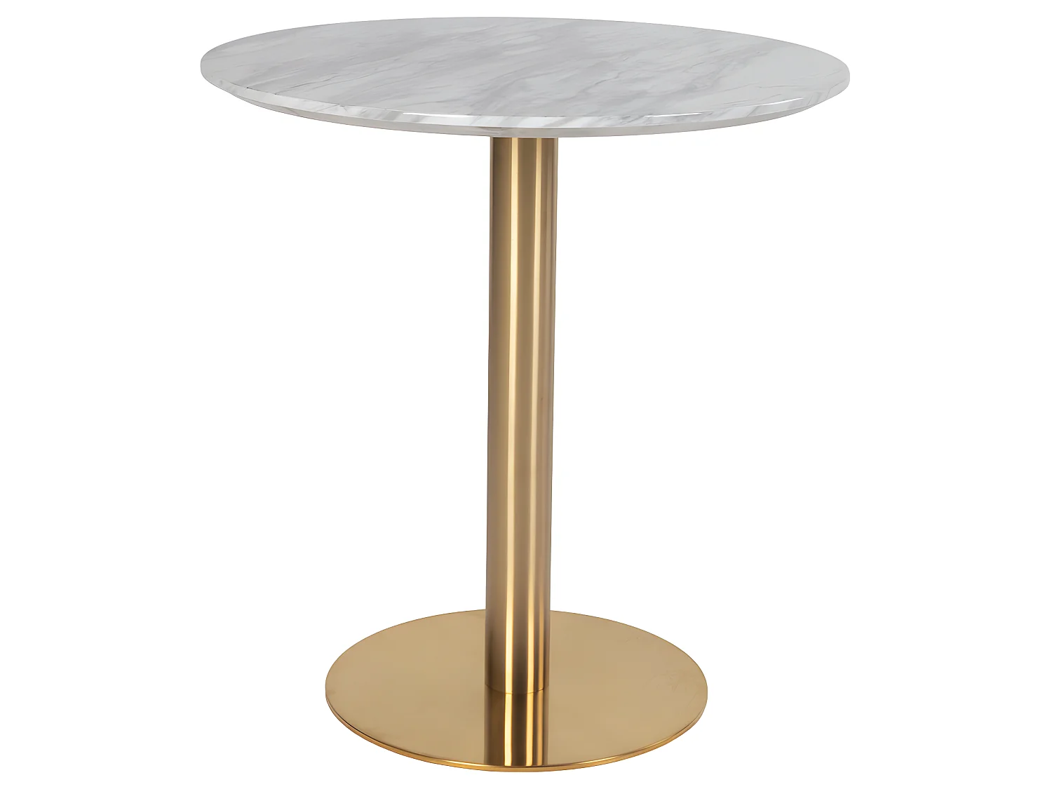 Bojan eetkamertafel Ø70 cm marmer look, messing look poten.