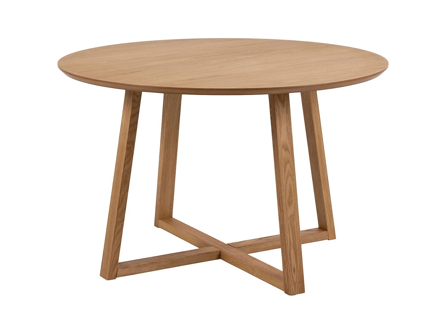 Malika Table à manger Ø120 cm, finition chêne.