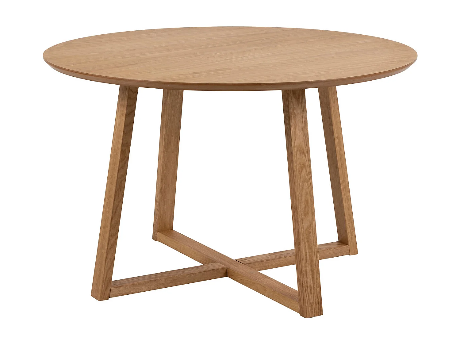 Malika Table à manger Ø120 cm, finition chêne.
