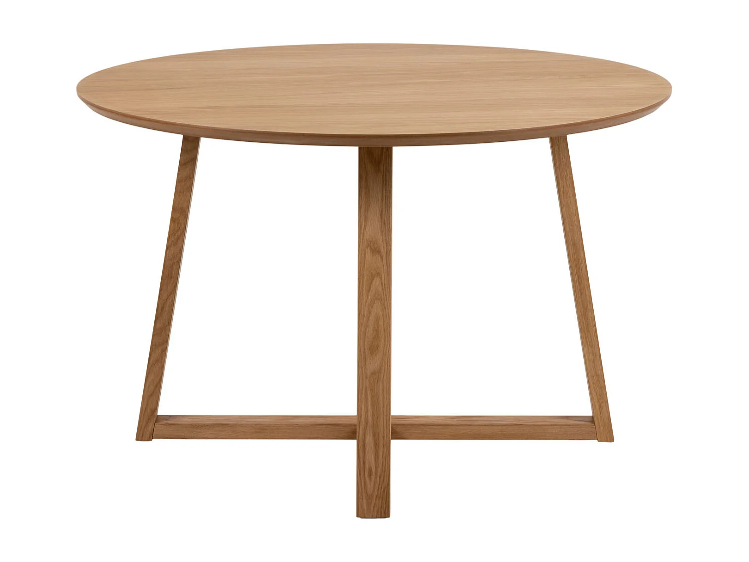 Malika Table à manger Ø120 cm, finition chêne.