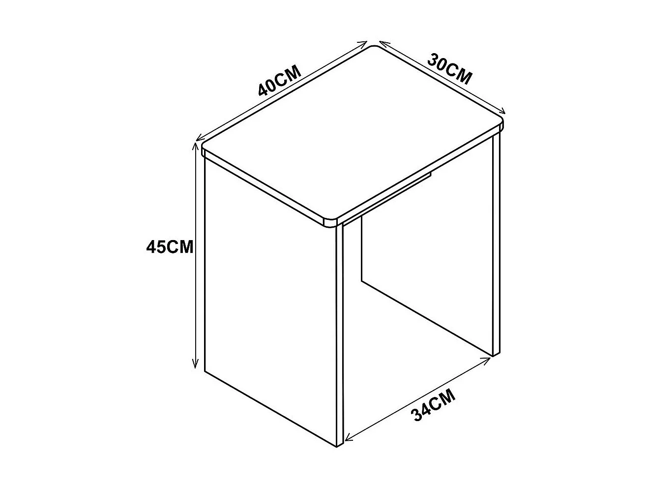 VCM Wood Seat Stool Cubo apoio de pé Mesa lateral Esal (Sonoma Oak)