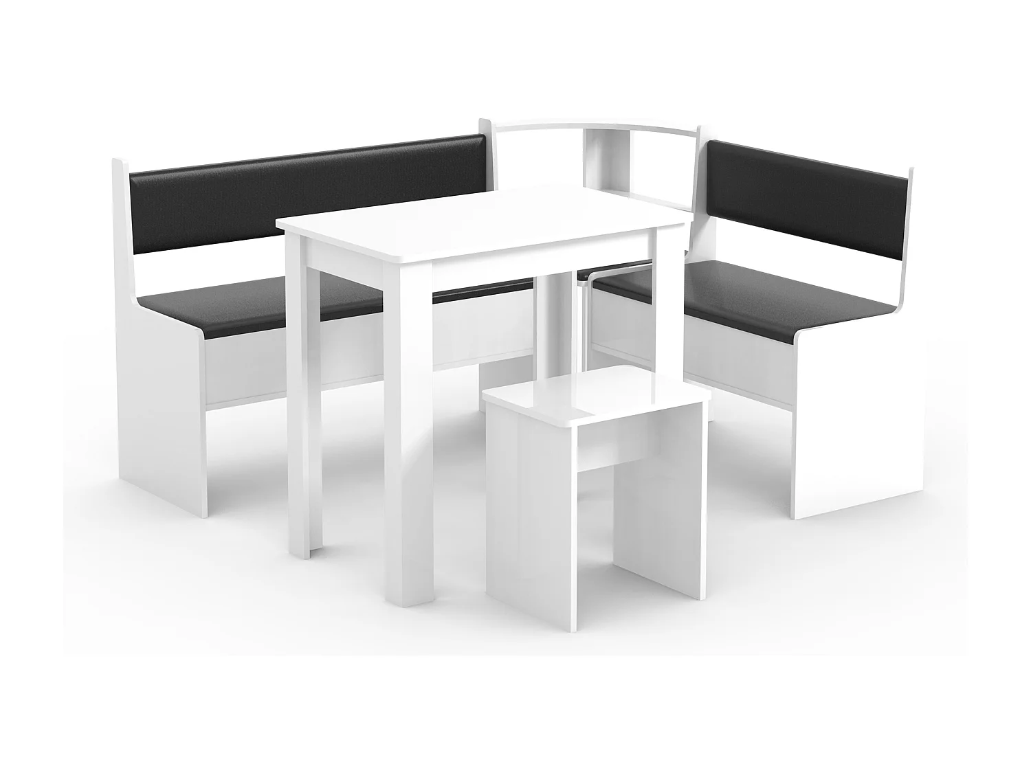 VCM Corner Bench Group Assento Sala de jantar Grupo Banco Mesa Stool Esal Mini (Branco)