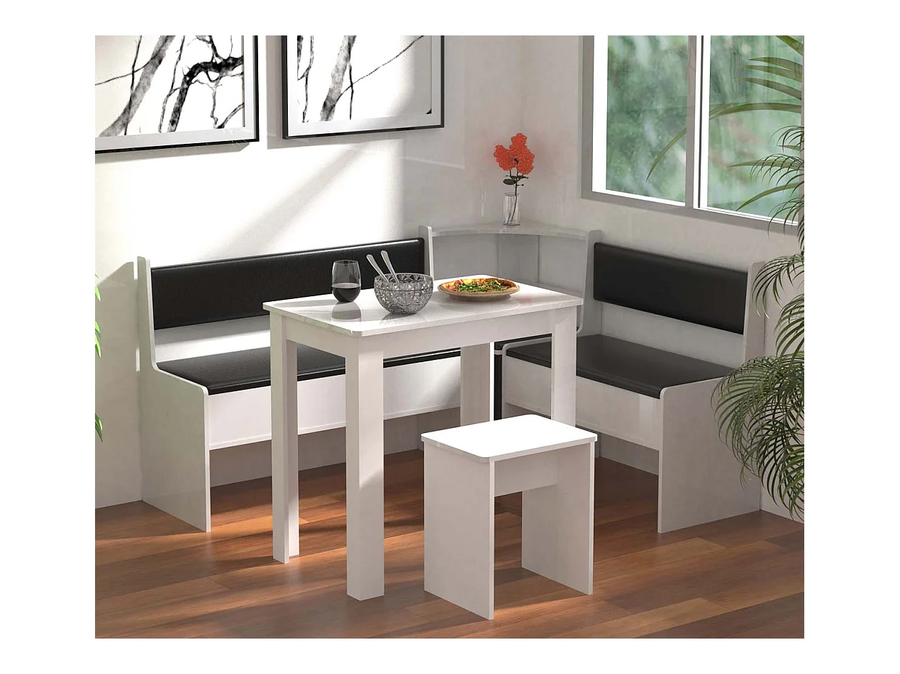 Dining Group Esal White H. 80 x W. 153 x D. 123 cm