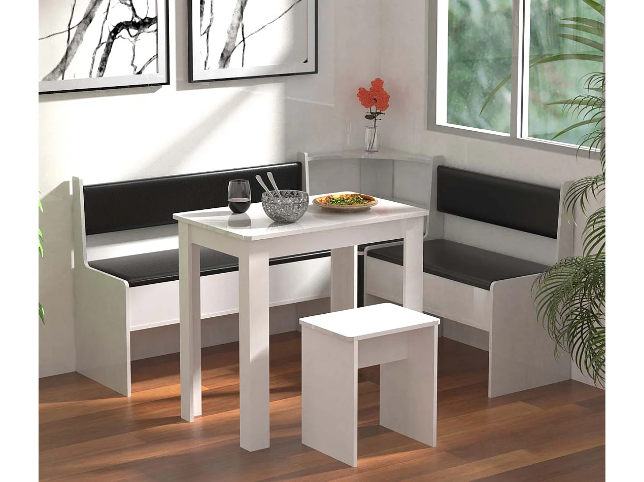 Dining Group Esal White H. 80 x W. 153 x D. 123 cm