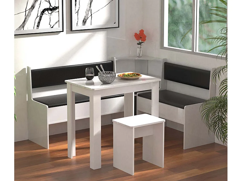 Dining Group Esal White H. 80 x W. 153 x D. 123 cm