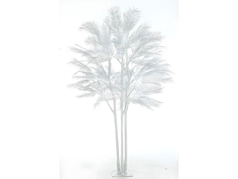 Árbol hojas de palmera en metal plateado 180x180x250 cm