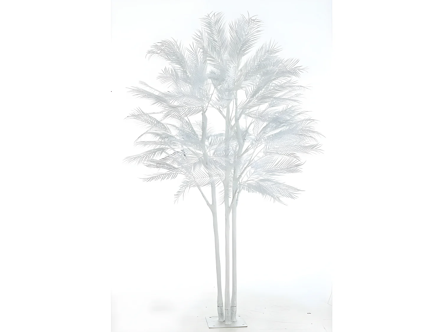 Árbol hojas de palmera en metal plateado 180x180x250 cm