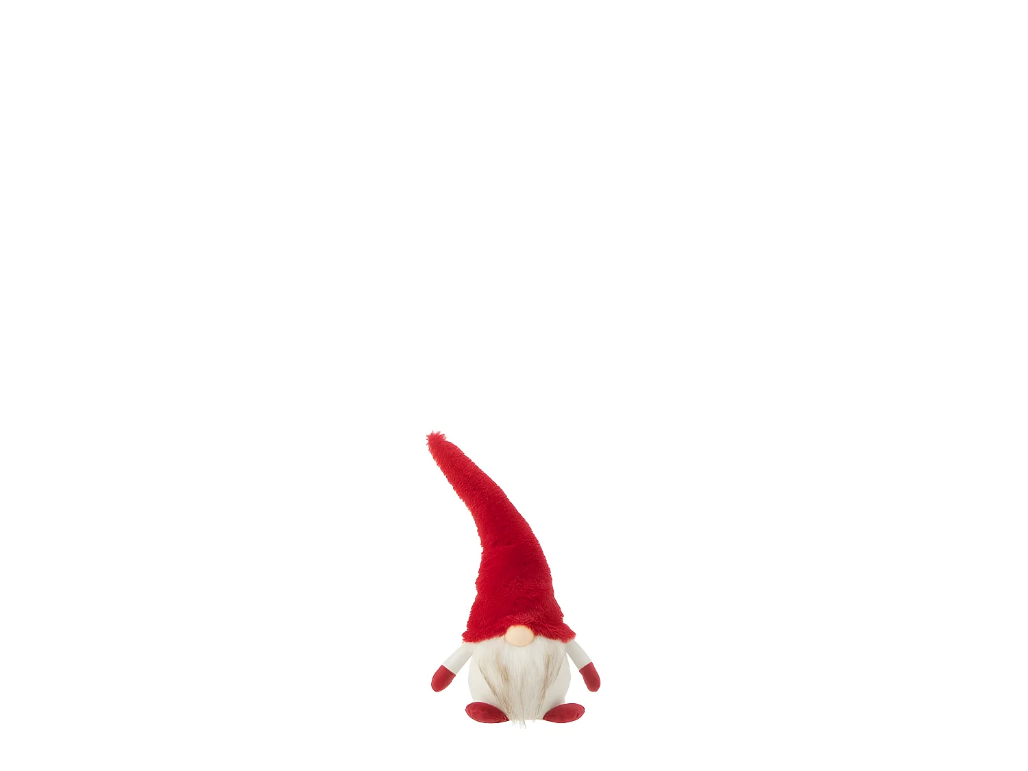 Gnomo con LED in tessuto rosso 20x12x33 cm