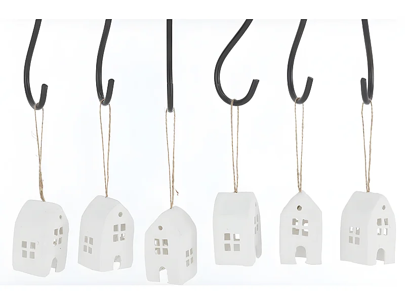 Scatola di 6 case in cotone pressato bianco 15x10x8 cm