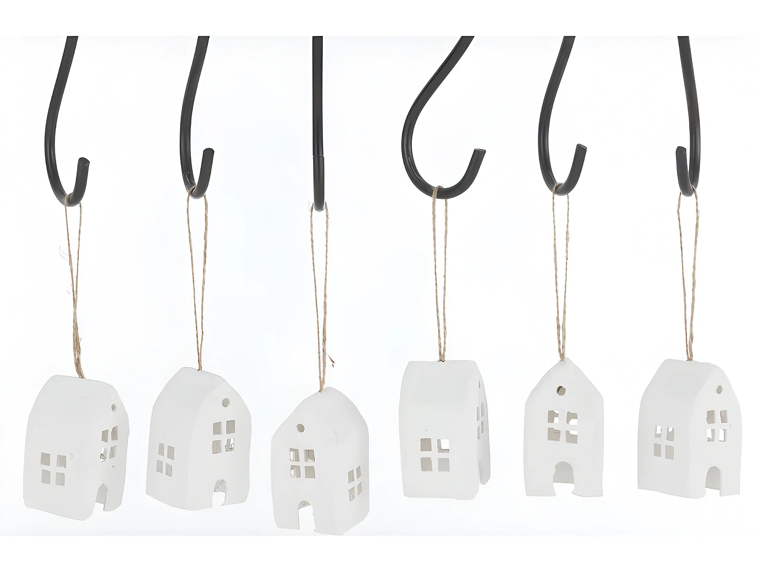 Scatola di 6 case in cotone pressato bianco 15x10x8 cm