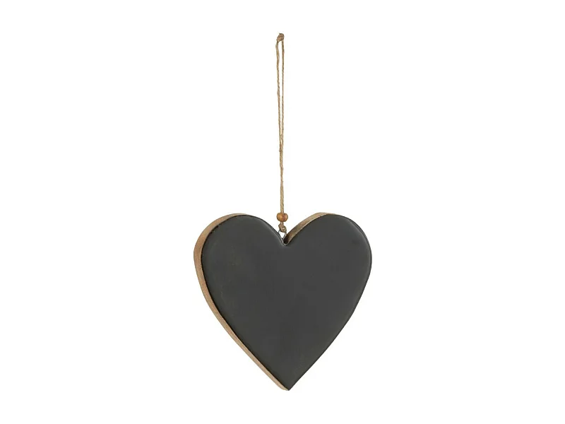 Cuore da appendere in legno nero 10x9x1,5 cm