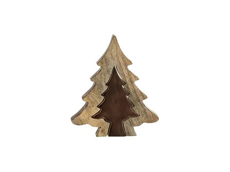 Puzzle di legno marrone a forma di albero 16.5x2.5x19.5 cm