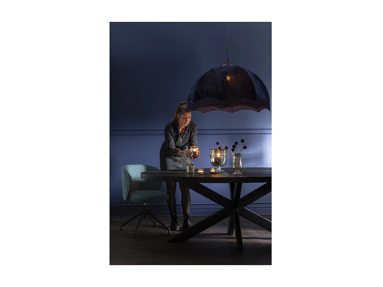 Suspension en métal et velours Mauve 95x95x50cm