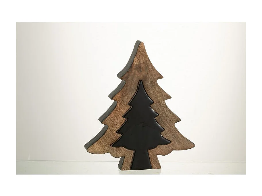 Sapin puzzle en Bois Noir 30x26x3,5cm
