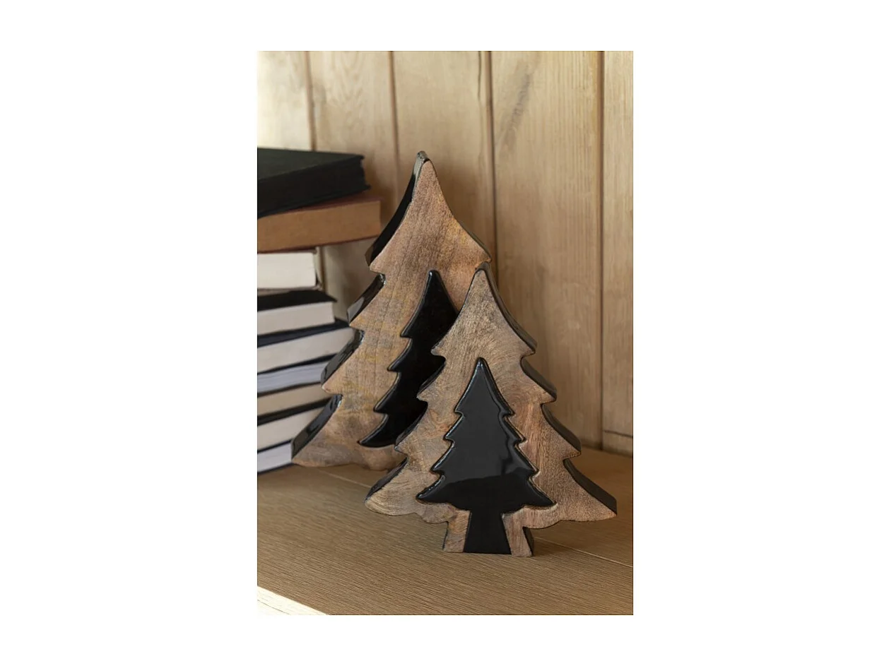 Sapin puzzle en Bois Noir 30x26x3,5cm