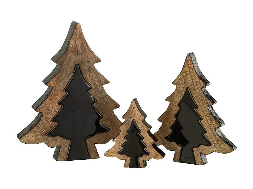 Sapin puzzle en Bois Noir 30x26x3,5cm