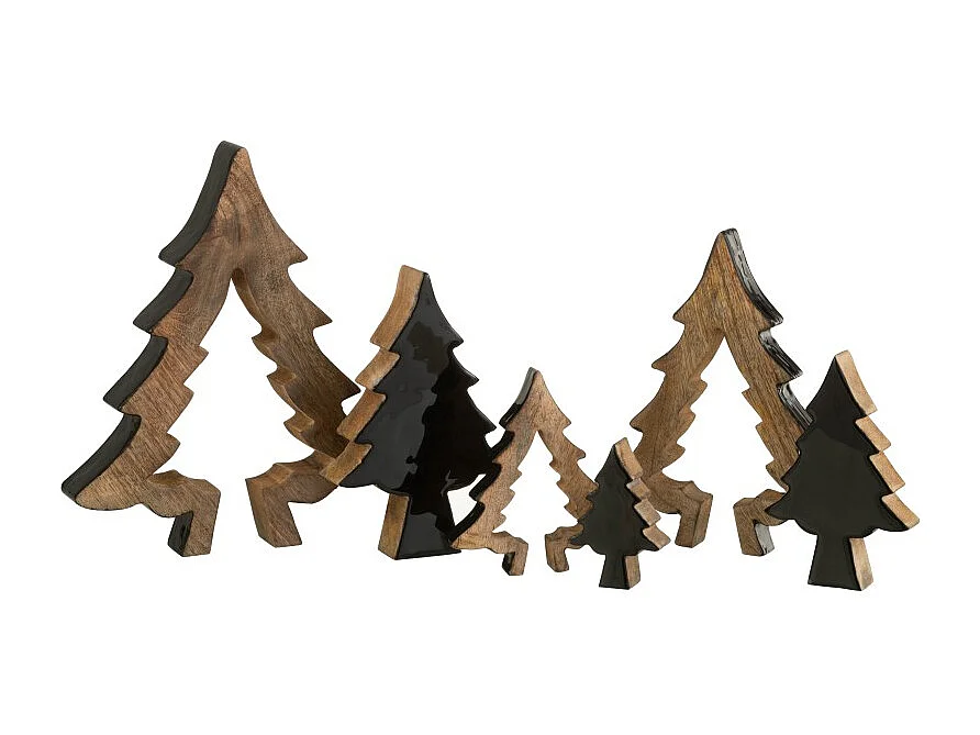 Sapin puzzle en Bois Noir 30x26x3,5cm