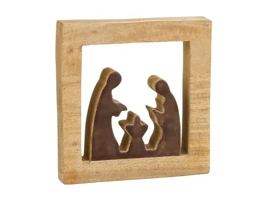 Crèche en bois marron 20x19.5x3.5 cm
