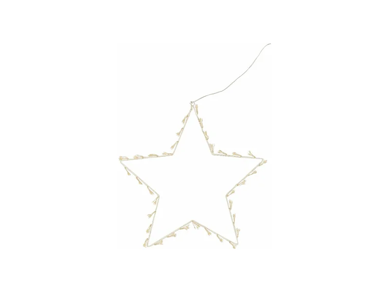 Estrella luminosa de metal blanco de 40x1x40 cm