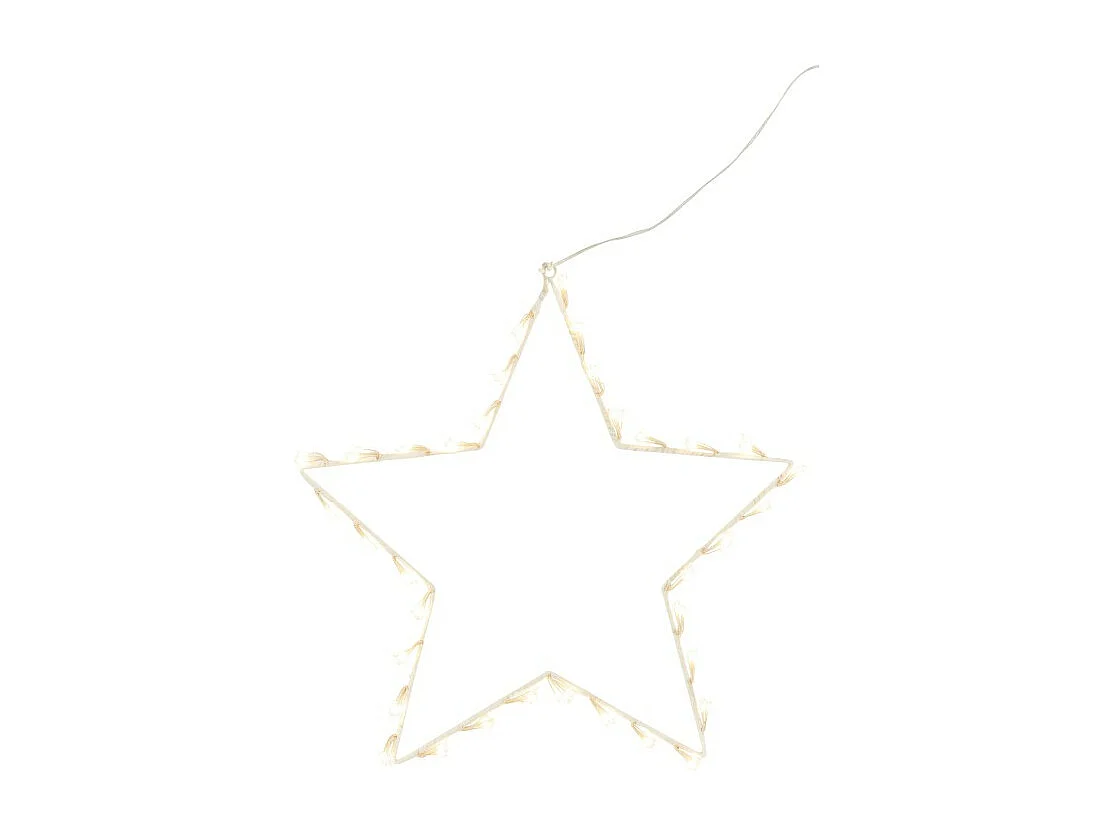 Estrella luminosa de metal blanco de 40x1x40 cm