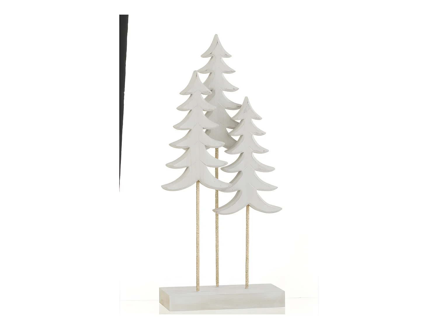 Alberi di Natale su base in legno bianco 36x16x7 cm