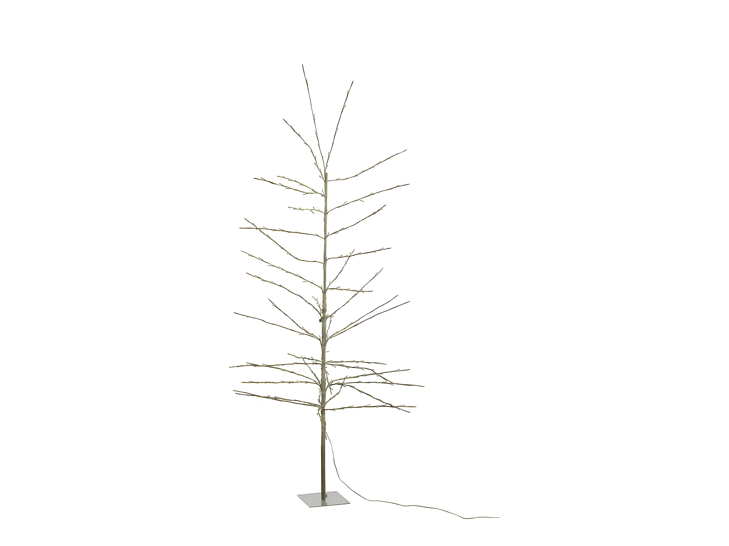 Albero spoglio con LED in metallo bianco 90x90x200 cm