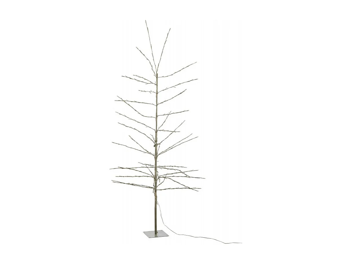 Albero spoglio con LED in metallo bianco 90x90x200 cm