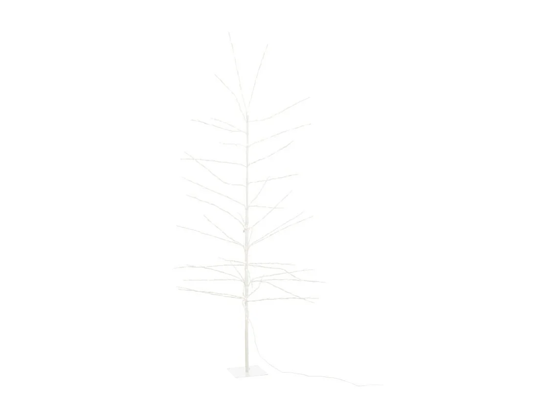 Albero spoglio con LED in metallo bianco 90x90x200 cm