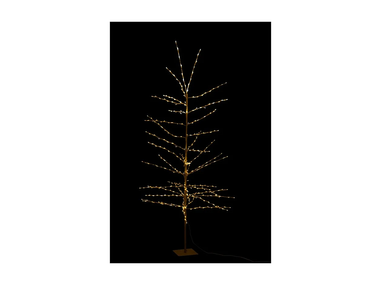 Albero spoglio con LED in metallo bianco 90x90x200 cm
