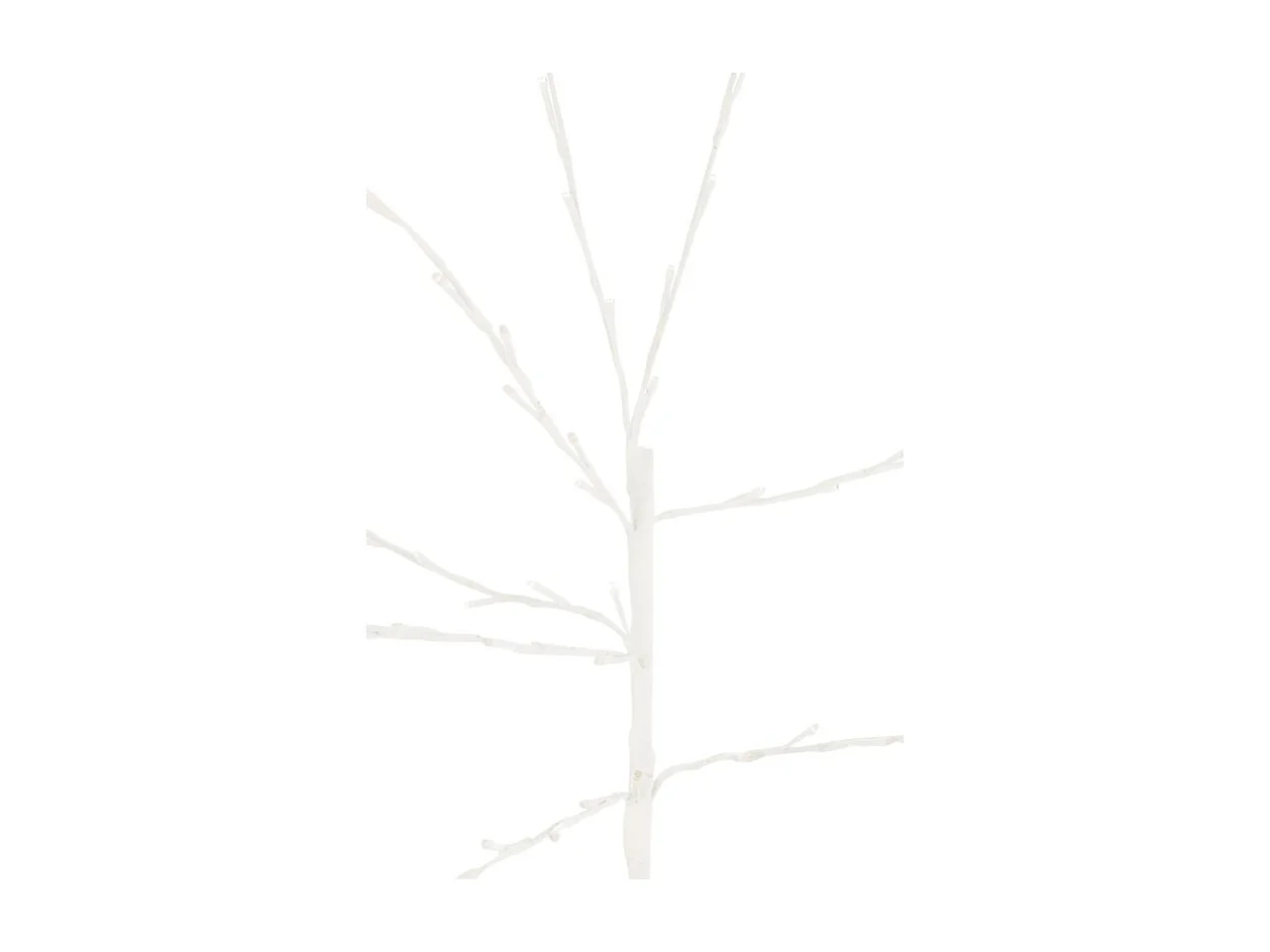 Albero spoglio con LED in metallo bianco 90x90x200 cm