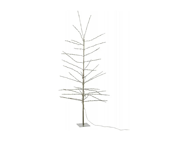 Albero spoglio con LED in metallo bianco 90x90x200 cm