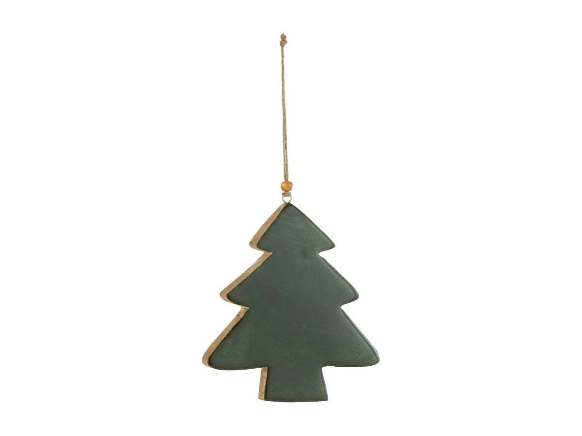 Sospensione albero in legno verde 16x15x1,5 cm
