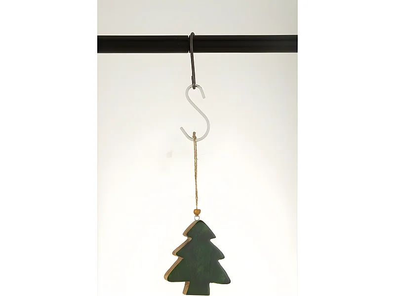Abete da appendere in legno verde 10,5x9,5x1,5 cm